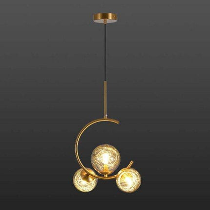 Suspension LED dorée avec cercle métallique design Shadow — LZ4X9P2
