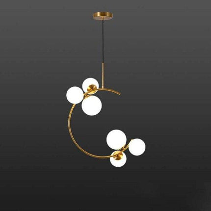 Suspension LED dorée avec cercle métallique design Shadow — LZ4X9P2