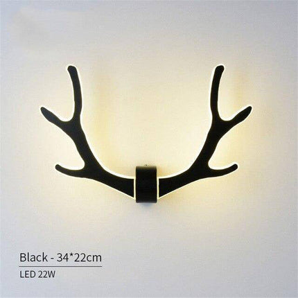 Applique murale LED en bois forme cornes de cerf — LZ4X9P2