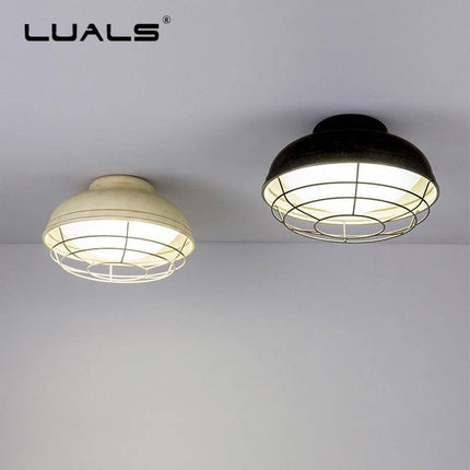 Plafonnier LED style loft avec cage métallique moderne — LZ4X9P