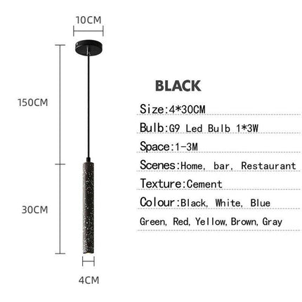 Suspension LED allongée en ciment terrazzo coloré — LZ4XJ9