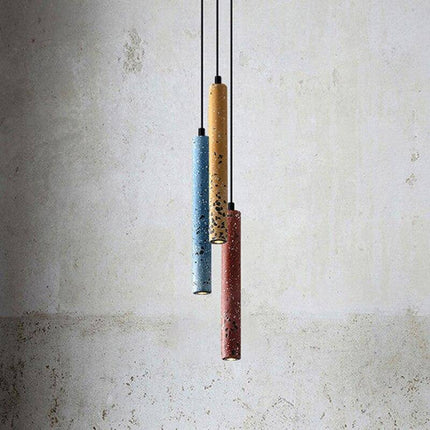 Suspension LED allongée en ciment terrazzo coloré — LZ4XJ9