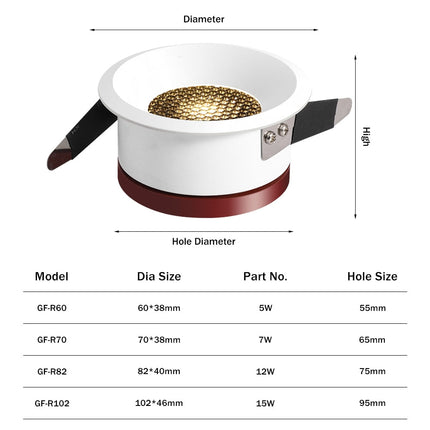 Spot LED encastrable dimmable style ruche moderne Phoebe — LZ4X9T1