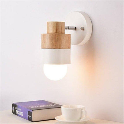 Applique murale LED en bois design cube ou cylindre — LZ4X9P2