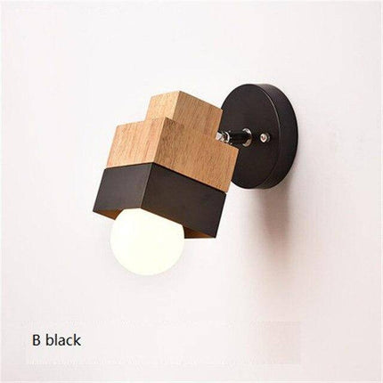 Applique murale LED en bois design cube ou cylindre — LZ4X9P2