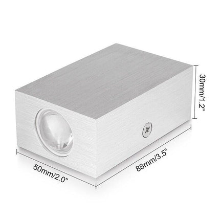 Applique murale rectangulaire chromée avec LED haut et bas — LZ4X9T2