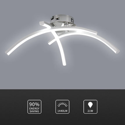 Plafonnier LED design en métal avec 3 barres courbées Teylor — LZ4X9M