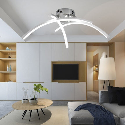 Plafonnier LED design en métal avec 3 barres courbées Teylor — LZ4X9M
