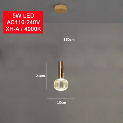 Suspension moderne LED avec différentes formes en verre Florina