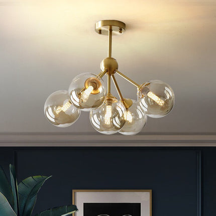 Lustre moderne LED en métal avec globes en verre Yue — LZ4X9P2Q