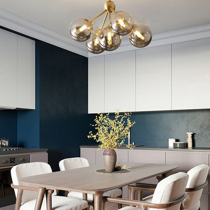 Lustre moderne LED en métal avec globes en verre Yue — LZ4X9P2Q
