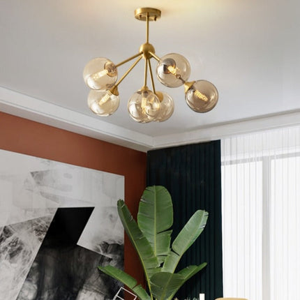 Lustre moderne LED en métal avec globes en verre Yue — LZ4X9P2Q
