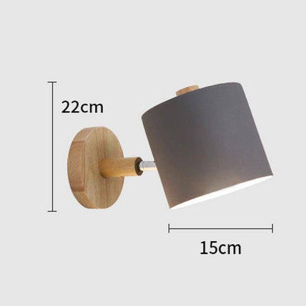 Applique murale LED en bois avec abat-jour arrondi coloré style nordique — LZ4X9T2