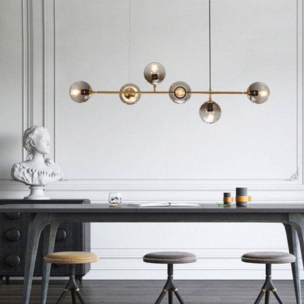 Lustre LED en métal avec boules en verre rétro — LZ4X9P2