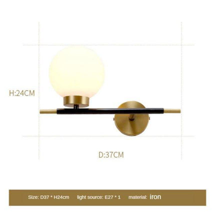 Applique murale LED dorée avec globe en verre design — LZ4X9P2