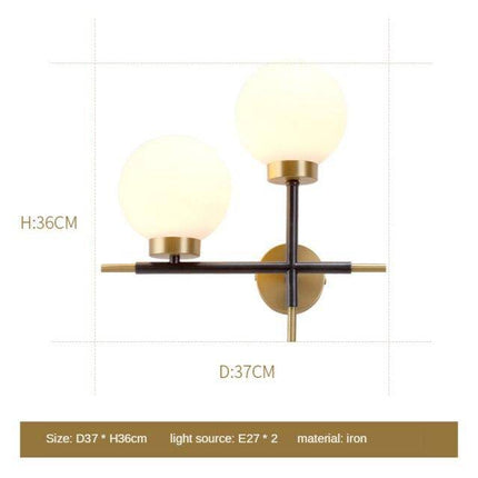 Applique murale LED dorée avec globe en verre design — LZ4X9P2