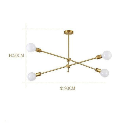 Lustre design en métal doré avec boules en verre — LZ4X9T2