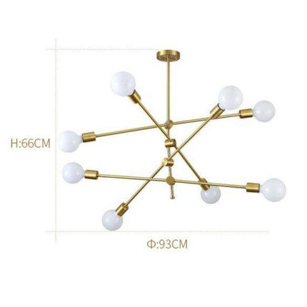 Lustre design en métal doré avec boules en verre — LZ4X9T2