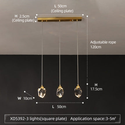 Lustre moderne LED avec goutte en cristal Tyana — LZ4X9M