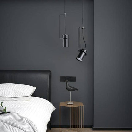 Suspension LED cylindrique en métal au design industriel — LZ4P9XJ