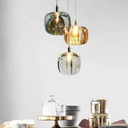 Suspension LED avec abat-jour en verre au design créatif — LZ4X9T