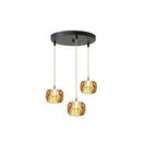 3 lampes - rond - ambré