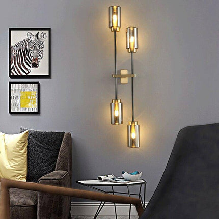 Applique murale LED avec abat-jour cylindrique en verre style Loft — LZ4X9T2