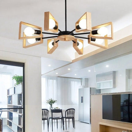 Lustre scandinave LED avec abat-jours en bois Rauwl — LZ4X9T2