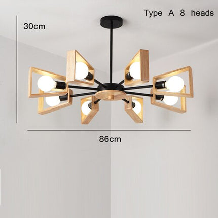 Lustre scandinave LED avec abat-jours en bois Rauwl — LZ4X9T2