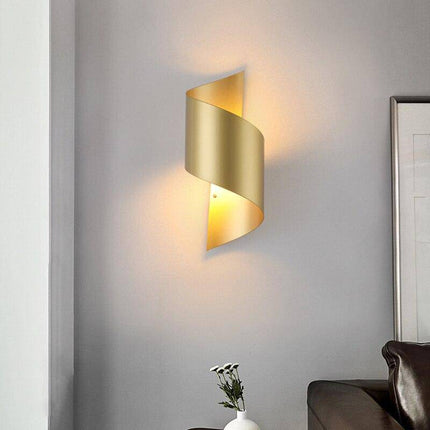 Applique murale LED design avec courbe en métal doré style Loft — LZ4X9P2