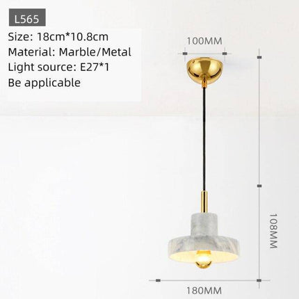 Suspension LED en marbre blanc avec abat-jour design — LZ4X7P