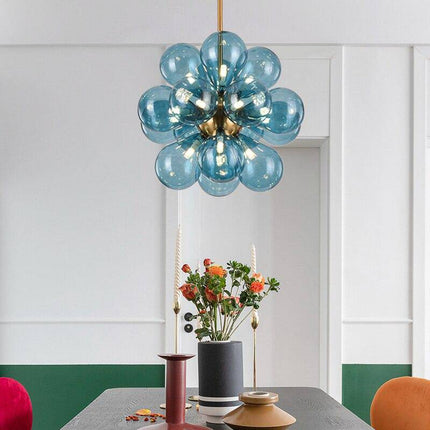 Suspension LED design avec ballons en verre coloré — LZ4X9P2