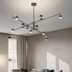 Noir - 6 ampoules avec barre horizontale / Froide