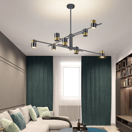 Lustre LED avec barre métallique et spots orientables Caeli — LZ4X9M
