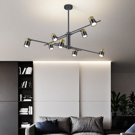 Lustre LED avec barre métallique et spots orientables Caeli — LZ4X9M
