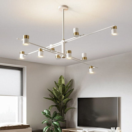 Lustre LED avec barre métallique et spots orientables Caeli — LZ4X9M