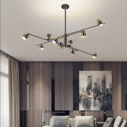Lustre LED avec barre métallique et spots orientables Caeli — LZ4X9M