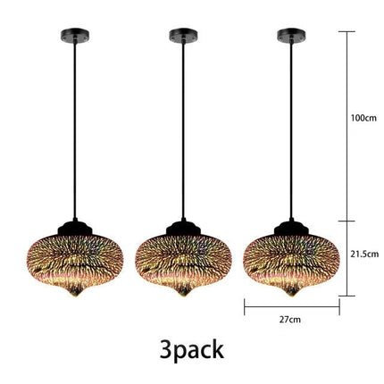 Suspension moderne multicolore en verre 3D Kaili — LZ4X9M