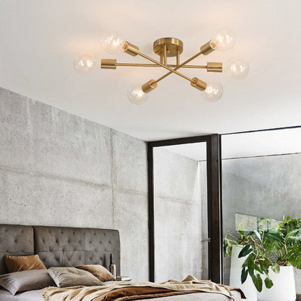 Plafonnier LED design en métal avec 6 lampes entrecroisées Eugie — LZ4X9P