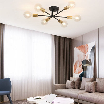 Plafonnier LED design en métal avec 6 lampes entrecroisées Eugie — LZ4X9P
