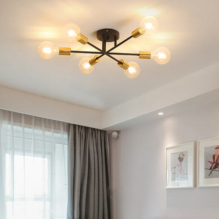 Plafonnier LED design en métal avec 6 lampes entrecroisées Eugie — LZ4X9P