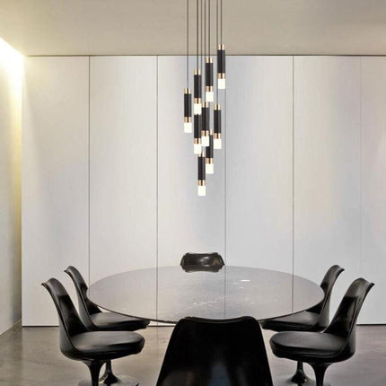 Suspension cylindrique LED en métal et verre Luisa — LZ4X9T