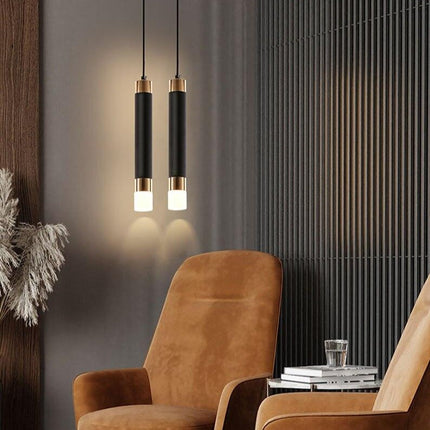 Suspension cylindrique LED en métal et verre Luisa — LZ4X9T