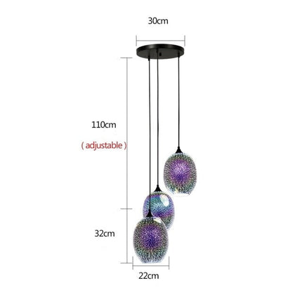 Suspension moderne multicolore en verre 3D Kaili — LZ4X9M
