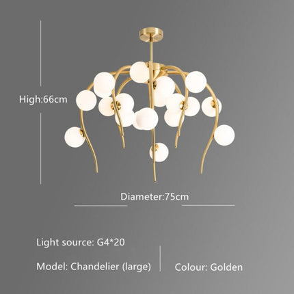 Lustre moderne en forme d'octopus avec globes Nayla