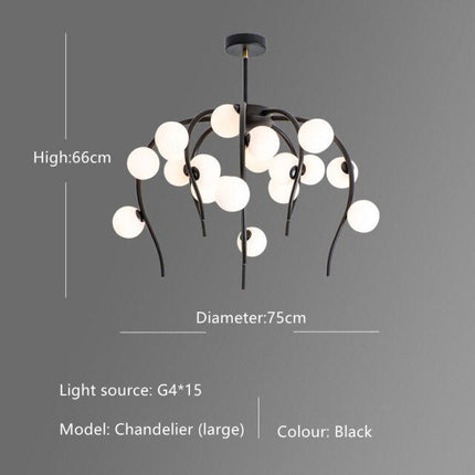Lustre moderne en forme d'octopus avec globes Nayla