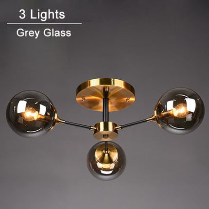 Plafonnier LED moderne étoile avec globes en verre Iraide — LZ4X9T1