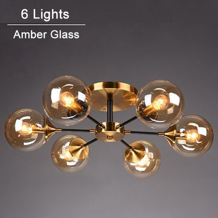 Plafonnier LED moderne étoile avec globes en verre Iraide — LZ4X9T1