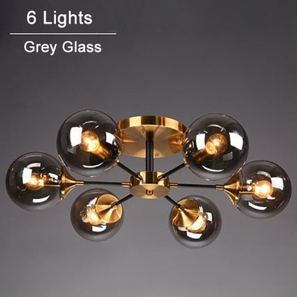 Plafonnier LED moderne étoile avec globes en verre Iraide — LZ4X9T1
