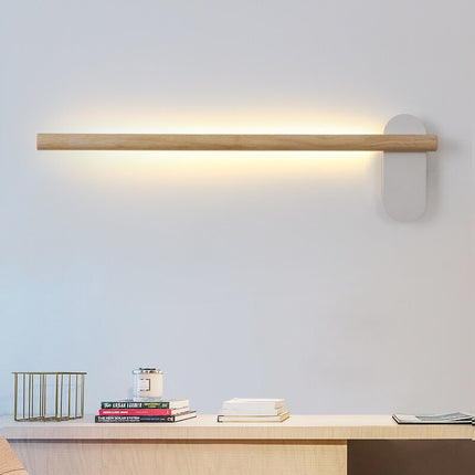 Applique murale LED rectangulaire en bois style scandinave Amane — LZ4X9T1